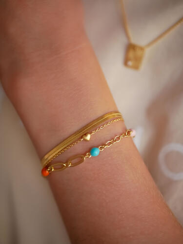 Enamel Caroline armbånd - Forgyldt - Bahne